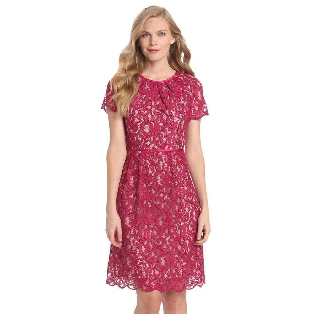 Adrianna Papell Pink Lace Dress